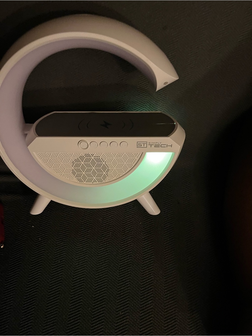 White Portable Bluetooth Speaker with Ambient LED